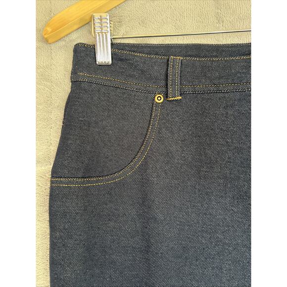 Mix & Co. Jegging Women's 1X Blue Faux Denim Knit Pull On Stretch Legging NEW - Picture 3 of 11
